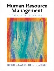 human resource management 12th edition robert l mathis, john h jackson 0324542755, 9780324542752