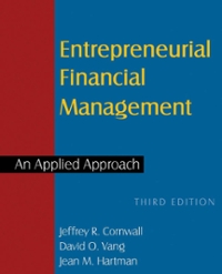 entrepreneurial financial management an applied approach 1st edition jeffrey cornwall, david vang, jean