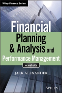 financial planning & analysis and performance management 1st edition jack alexander 1119491487, 9781119491484