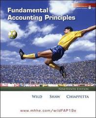 fundamental accounting principles 19th edition john wild, ken shaw, barbara chiappetta 0077303202,