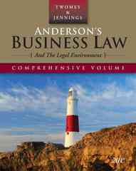 anderson's business law and the legal environment 20th edition david p twomey, marianne m jennings, ivan fox