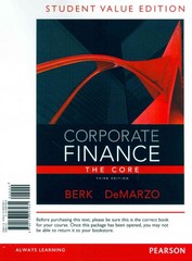 corporate finance the core 3rd edition jonathan berk, peter demarzo 0133097935, 9780133097931
