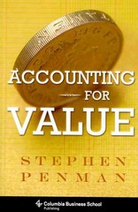 accounting for value 1st edition stephen penman, s penman 0231151187, 9780231151184