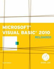 microsoft visual basic 2010 reloaded 4th edition diane zak 1111221790, 9781111221799