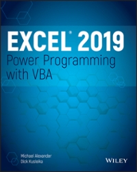 excel 2019 power programming with vba 1st edition michael alexander, dick kusleika 1119514916, 9781119514916