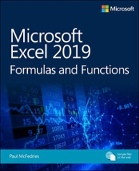 microsoft excel 2019 formulas and functions 1st edition paul mcfedries 1509306196, 9781509306190