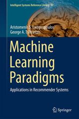machine learning paradigms applications in recommender systems 1st edition aristomenis s lampropoulos, george