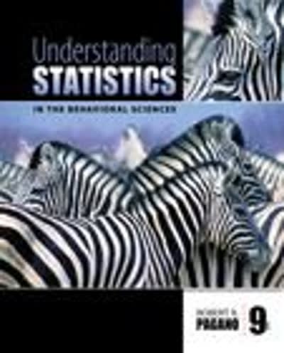understanding statistics in the behavioral sciences 9th edition robert r pagano, charles h roth 1111781915,
