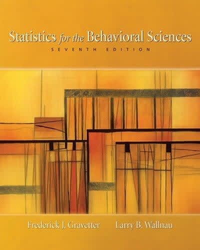 statistics for the behavioral sciences 7th edition frederick j gravetter, michael a hitt 1111799385,