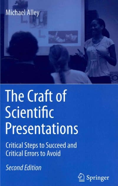 the craft of scientific presentations critical steps to succeed and critical errors to avoid 2nd edition