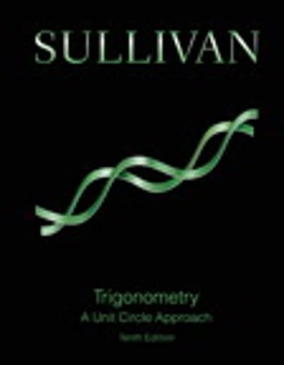 trigonometry a unit circle approach 10th edition michael sullivan 0321999347, 9780321999344