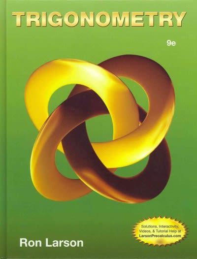 trigonometry 9th edition ron larson 128560718x, 9781285607184