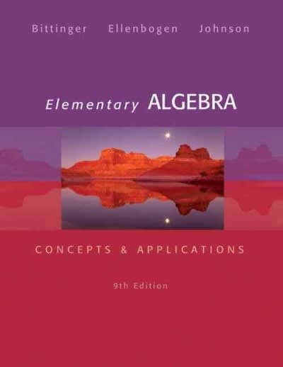 Elementary Algebra Concepts & Applications