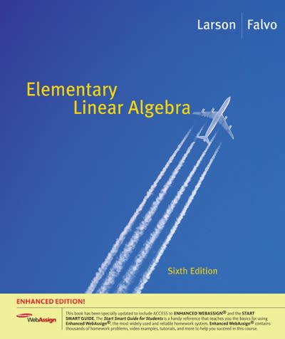 elementary linear algebra 6th edition ron larson, david c falvo 130517240x, 9781305172401