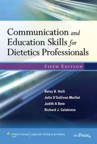 communication and education skills for dietetics professionals 5th edition sullivan, julie o sullivan