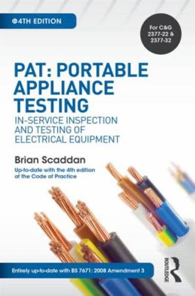 pat portable appliance testing in-service inspection and testing of electrical equipment 4th edition brian