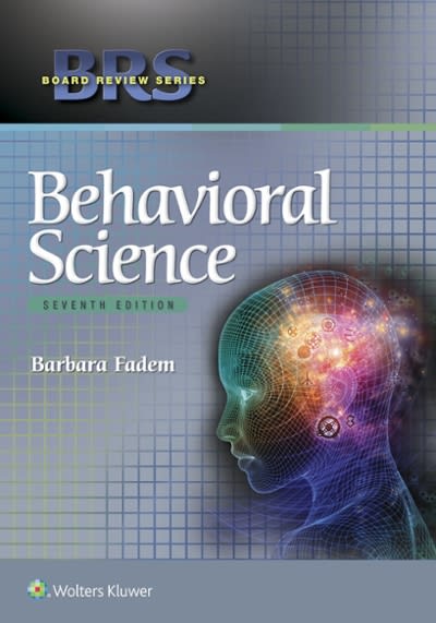 brs behavioral science 7th edition barbara fadem 1496310470, 9781496310477