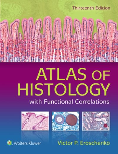 atlas of histology with functional correlations 13th edition victor p eroschenko 1496379292, 9781496379290