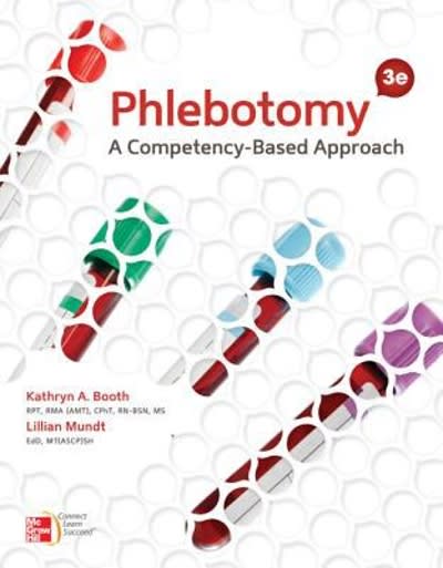phlebotomy a competencybased approach 3rd edition kathryn booth, fitzgerald, lillian mundt 0073374555,