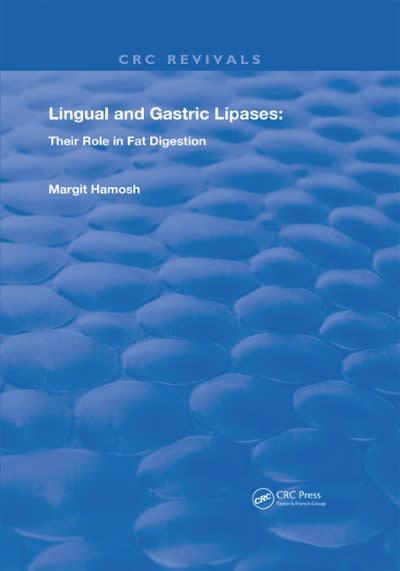 lingual and gastric lipases their role in fat digestion 1st edition margit hamosh 1000083322, 9781000083323