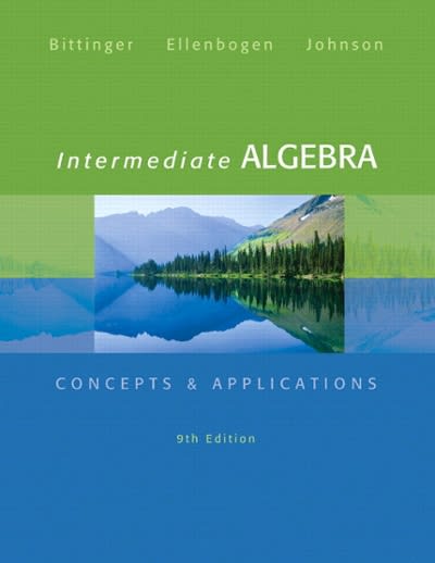 intermediate algebra concepts and  applications (subscription) 10th edition marvin l bittinger, david j