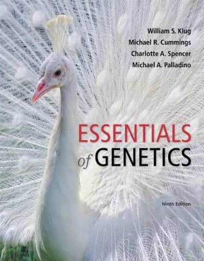 essentials of genetics 9th edition william s klug, michael r cummings, charlotte a spencer, michael a