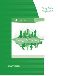 study guide with working papers, chapters 1-9 for heintz/parrys college accounting 21st edition james a.