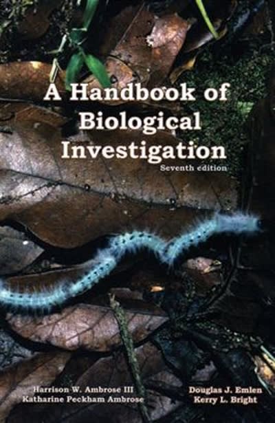 a handbook of biological investigation 7th edition harrison w ambrose, emlen, bright 0887253318, 9780887253317