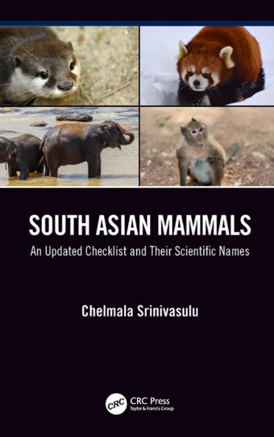 south asian mammals an updated checklist and their scientific names 1st edition chelmala srinivasulu
