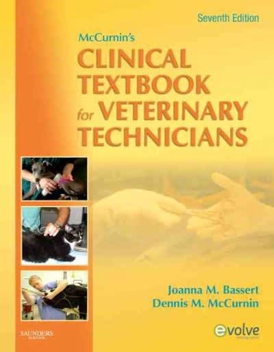 mccurnins clinical textbook for veterinary technicians 7th edition joanna m bassert, dennis m mccurnin