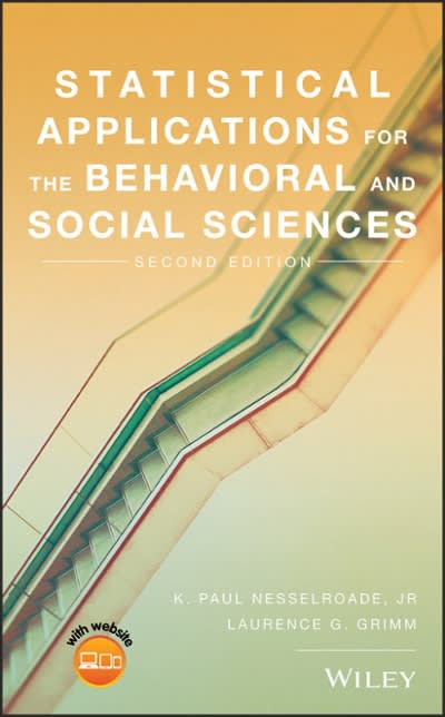 statistical applications for the behavioral and social sciences 2nd edition paul nesselroade, k paul