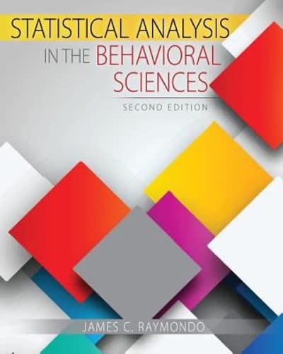 Statistical Analysis In The Behavioral Sciences