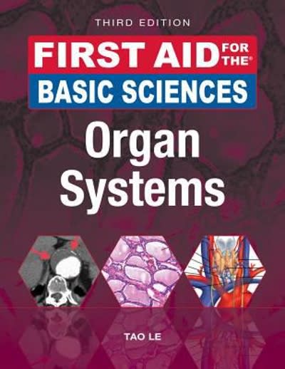 first aid for the basic sciences organ systems 3rd edition tao le, kendall krause, william hwang, vinayak