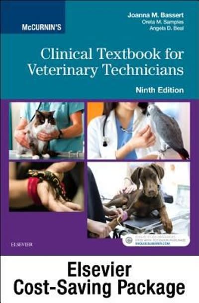 mccurnins clinical textbook for veterinary technicians - textbook and workbook package 9th edition joanna m