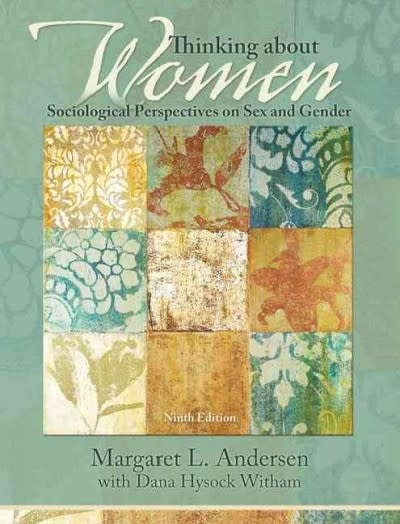 thinking about women sociological perspectives on sex and gender 9th edition margaret l andersen, dana hysock