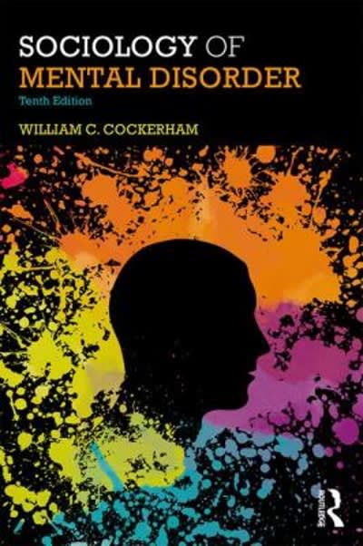 sociology of mental disorder 10th edition william c cockerham 1138668400, 9781138668409