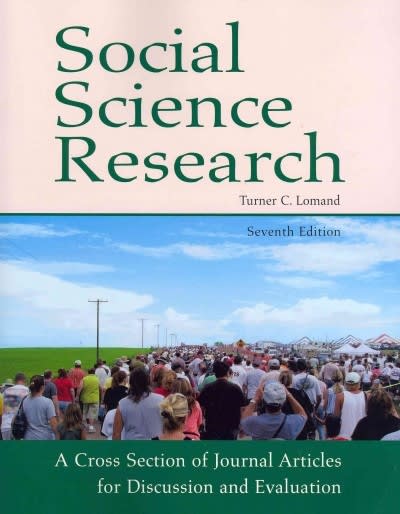 social science research a cross section of journal articles for discussion and evaluation 7th edition turner