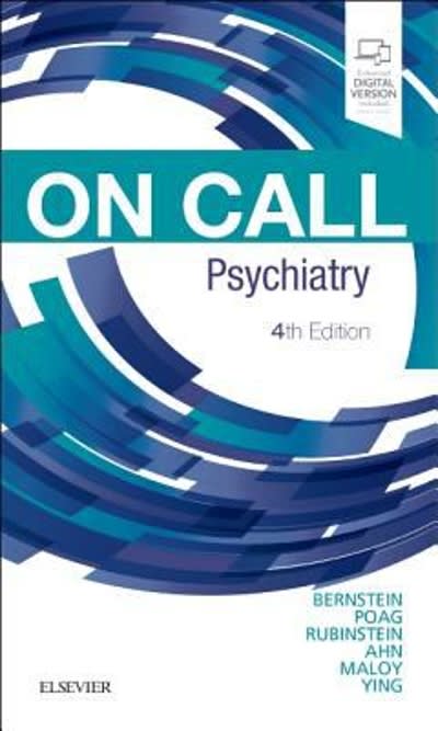 on call psychiatry 4th edition carol a bernstein, molly e poag, mort rubinstein 0323531091, 9780323531092