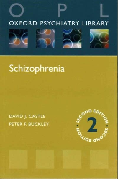schizophrenia 2nd edition david j castle, peter f buckley 0191021903, 9780191021909
