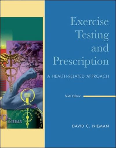exercise testing and prescription 6th edition david c nieman 0073044741, 9780073044743