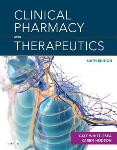 clinical pharmacy and therapeutics 6th edition cate whittlesea, karen dr hodson 0702070122, 9780702070129