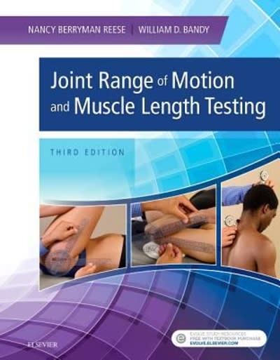 joint range of motion and muscle length testing 3rd edition nancy berryman reese, william d bandy 1455758825,