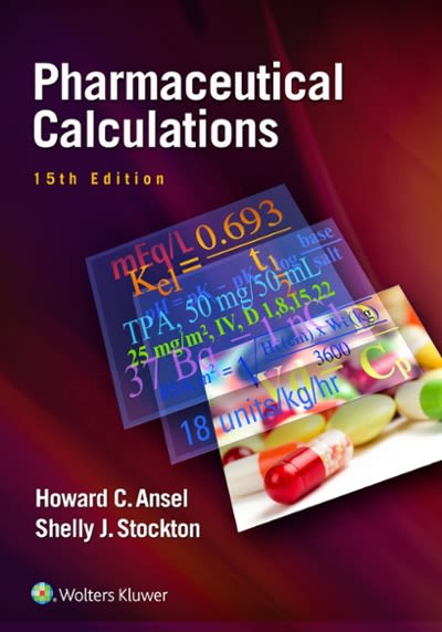 pharmaceutical calculations 15th edition howard c ansel, shelly janet prince stockton 1496300718,