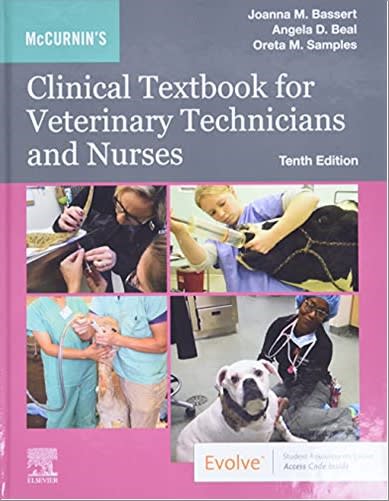 mccurnins clinical textbook for veterinary technicians and nurses 10th edition joanna m bassert 0323722008,