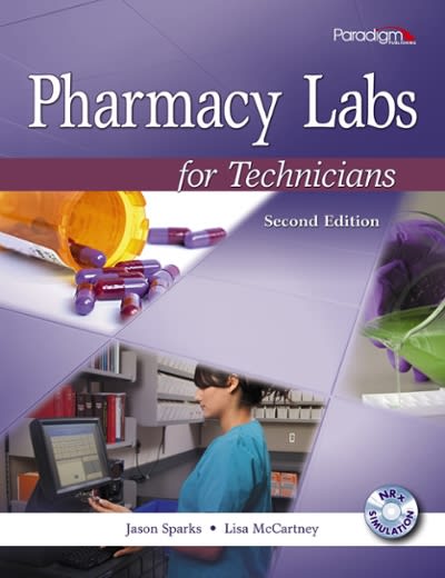 pharmacy labs for technicians 2nd edition jason p sparks, lisa mccartney 0763852392, 9780763852399