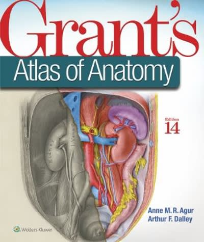 grants atlas of anatomy 14th edition anne m r agur, arthur f dalley 149634524x, 9781496345240