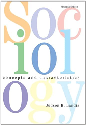 sociology concepts and characteristics 11th edition judson r landis 0534578616, 9780534578619