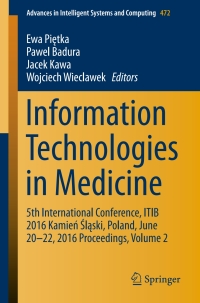 information technologies in medicine 5th international conference 1st edition ewa pi?tka, pawel badura, jacek