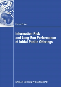 information risk and long run performance of initial public offerings 1st edition frank ecker