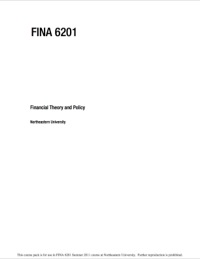 fina 6201 financial theory and policy 1st edition university readers ,1609273125